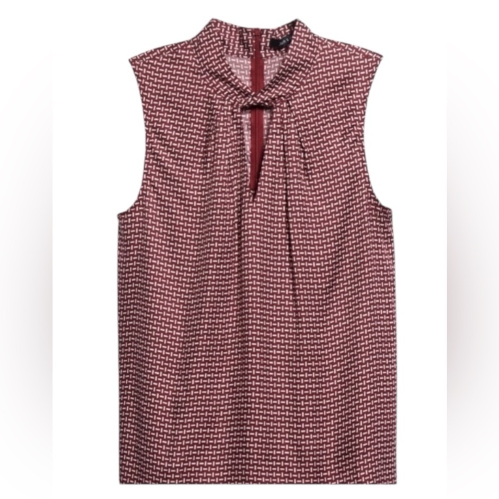 Judith & Charles Women’s Sleeveless Blouse Mathys Geo Print Plum New size 0-2